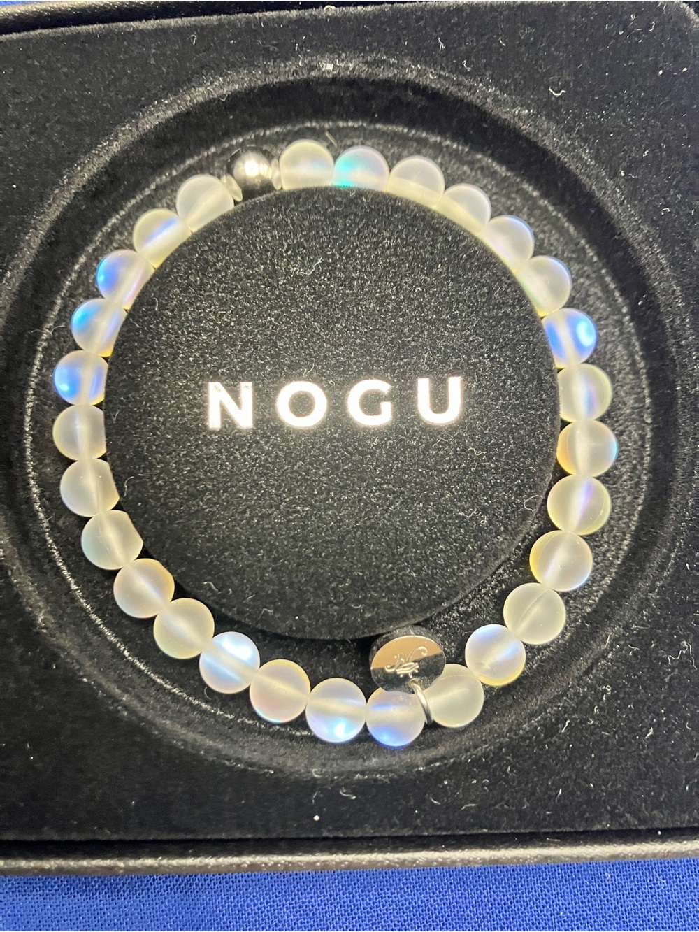 NOGU Rainbow White Beaded Stretch Bracelet